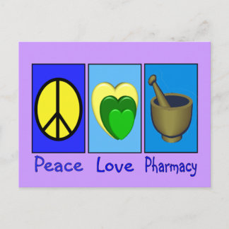 Peace Love Pharmacy Postcard