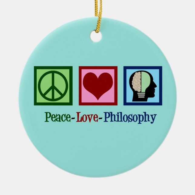 Peace Love Philosophy Ceramic Tree Decoration (Front)