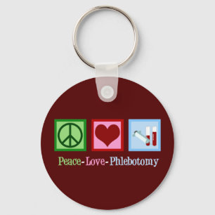 Peace Love Phlebotomy Key Ring