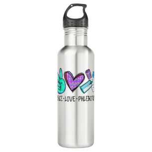 Peace love Phlebotomy Phlebotomist Tech Technician 710 Ml Water Bottle