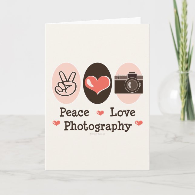 Peace Love Photography Camera Greeting Card (Front)