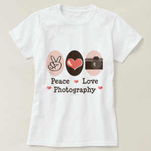 Peace Love Photography Camera T-shirt