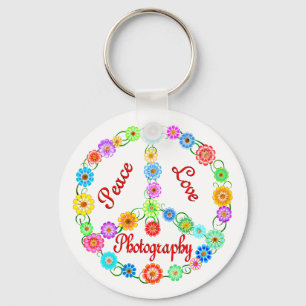 Peace Love Photography Key Ring