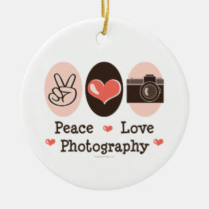 Peace Love Photography Ornament