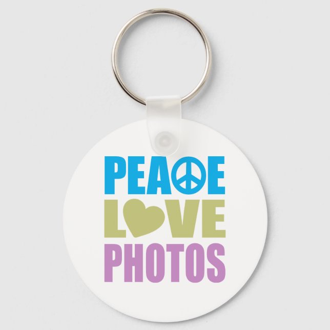 Peace Love Photos Key Ring (Front)