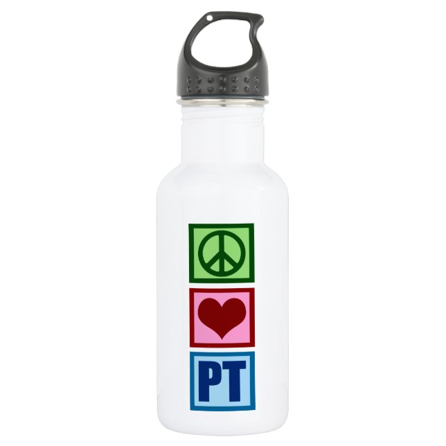 Peace Love Physical Therapist 532 Ml Water Bottle (Front)