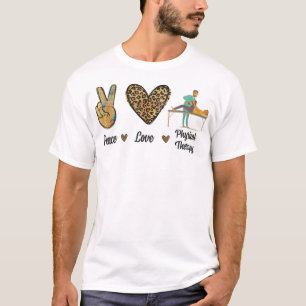 Peace Love Physical Therapy PT Month Therapist Leo T-Shirt