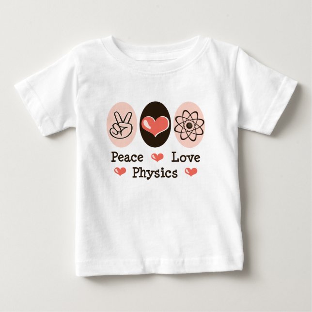 Peace Love Physics Baby Long Sleeve T shirt (Front)