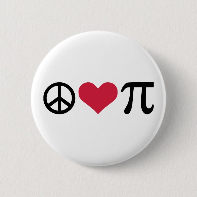 Peace, Love & Pi 6 Cm Round Badge (Front)