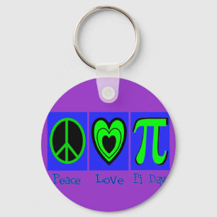 Peace Love Pi Day Key Ring