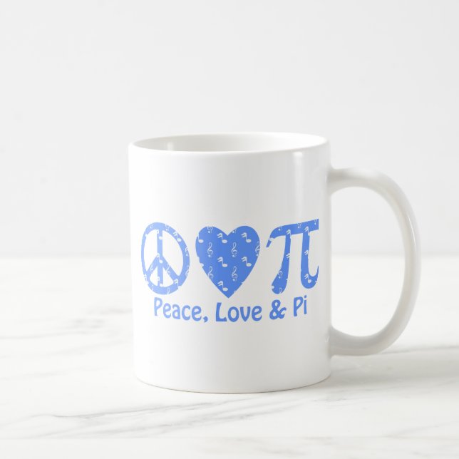 Peace Love Pi Music Coffee Mug (Right)