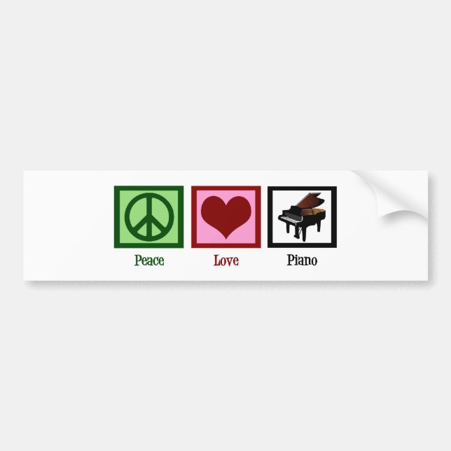 Peace Love Piano Bumper Sticker (Front)