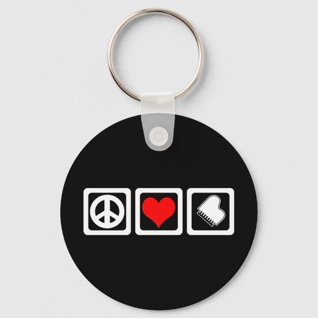 Peace love piano key ring (Front)