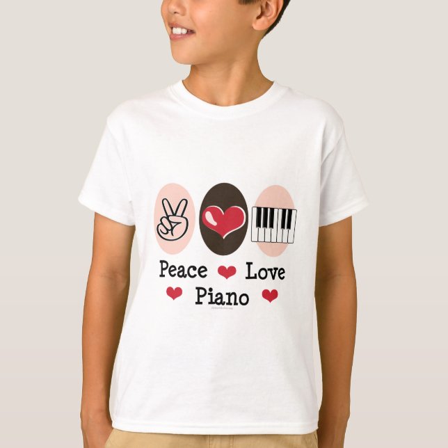 Peace Love Piano Kids T-shirt (Front)