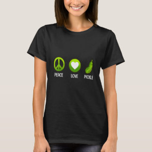 Peace Love Pickle Cucumber Vegan Food T-Shirt