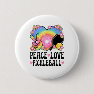 Peace Love Pickleball 6 Cm Round Badge