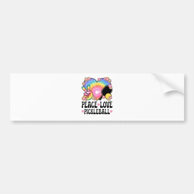 Peace Love Pickleball Bumper Sticker (Front)
