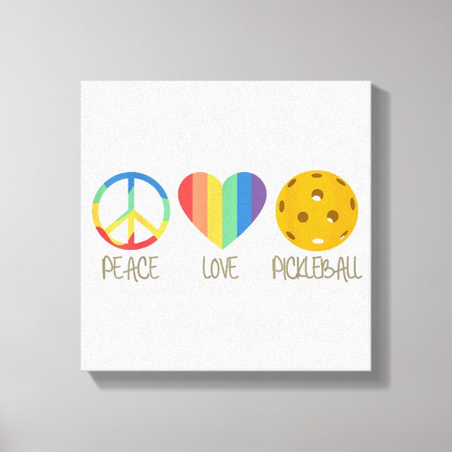 Peace Love Pickleball  Canvas Print (Front)