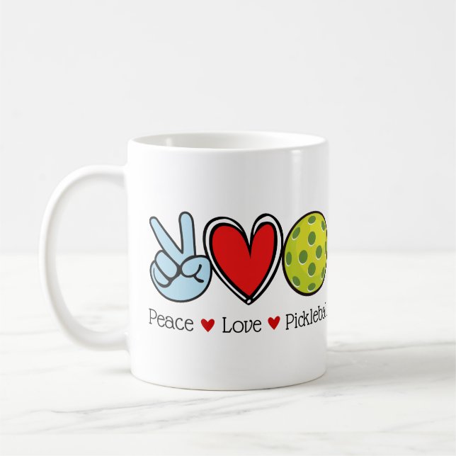 Peace Love Pickleball Coffee Mug (Left)