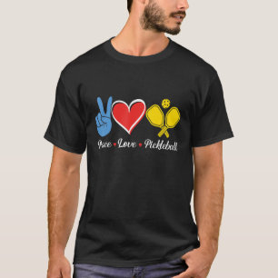 Peace Love Pickleball Cute Dinking Game Pun Costum T-Shirt