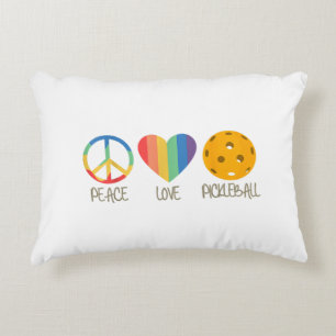 Peace Love Pickleball Decorative Cushion