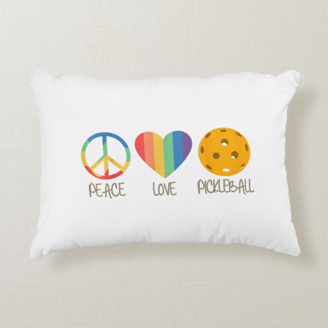 Peace Love Pickleball Decorative Cushion (Front)