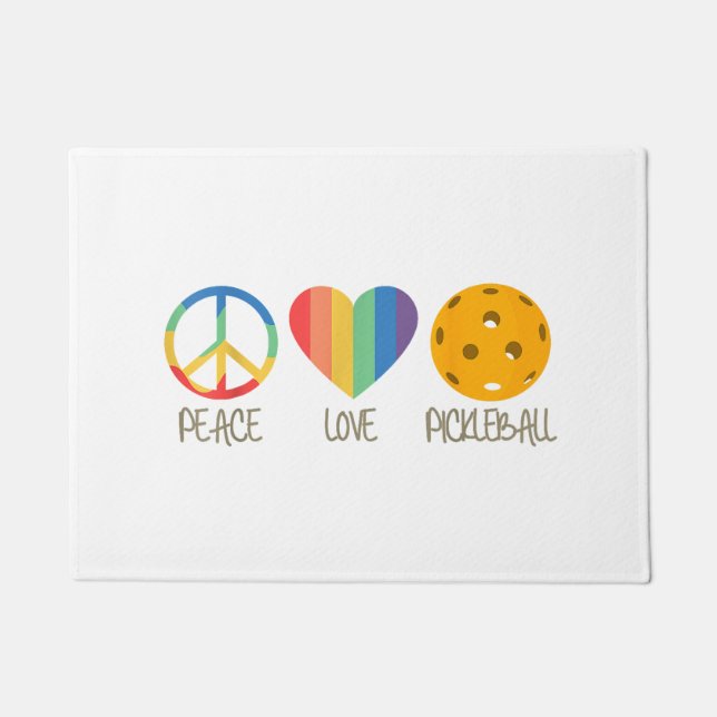 Peace Love Pickleball  Doormat (Front)