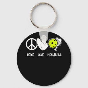 Peace Love Pickleball Funny Pickleball Paddle Key Ring