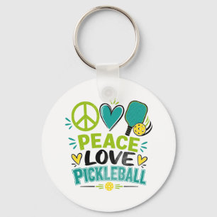 Peace Love Pickleball Gift for Pickleball Lovers Key Ring
