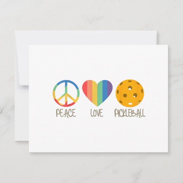Peace Love Pickleball Holiday Card (Front)