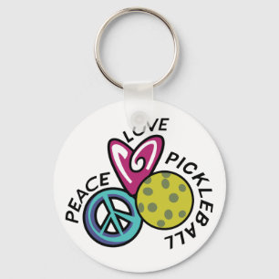 Peace Love Pickleball Key Ring