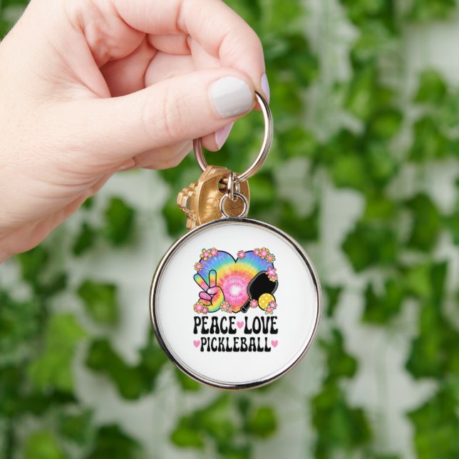 Peace Love Pickleball Key Ring (Hand)
