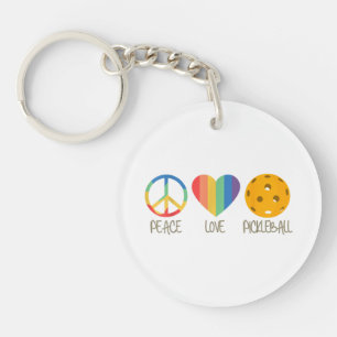 Peace Love Pickleball Key Ring