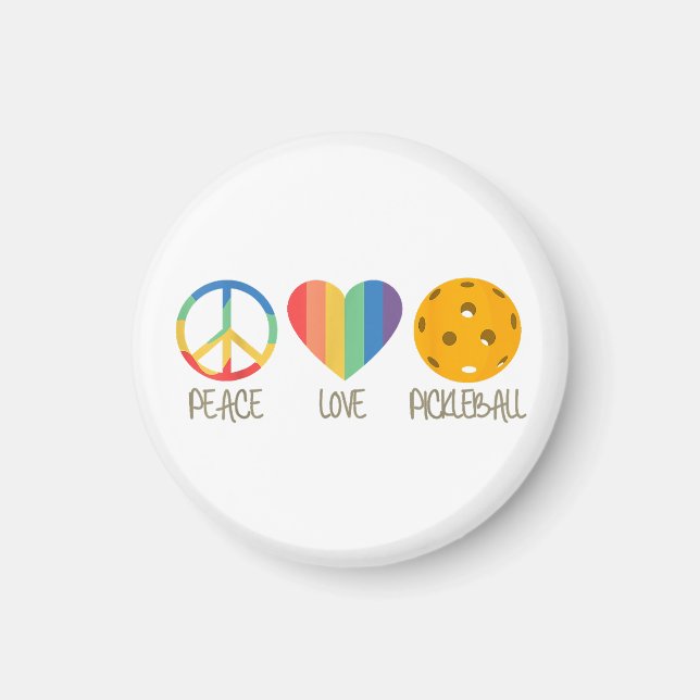 Peace Love Pickleball Magnet (Front)