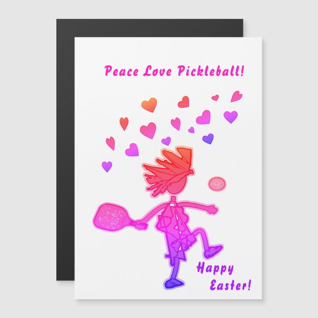 PEACE  LOVE  PICKLEBALL Magnet Card (Front/Back)
