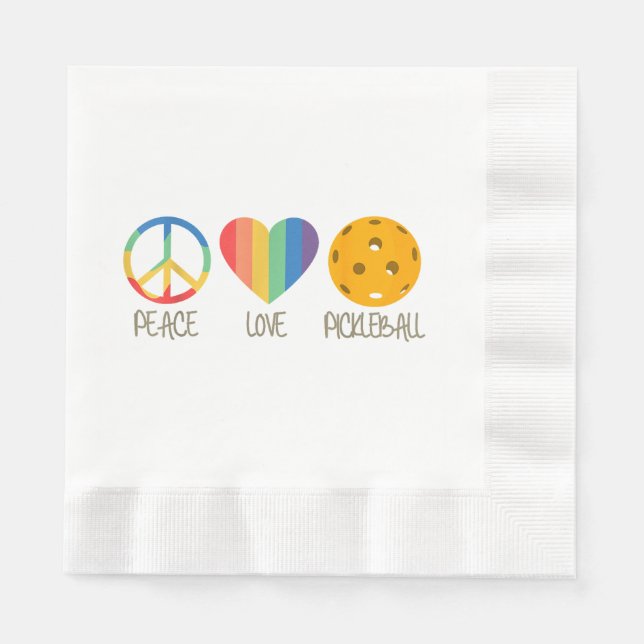 Peace Love Pickleball Napkin (Front)