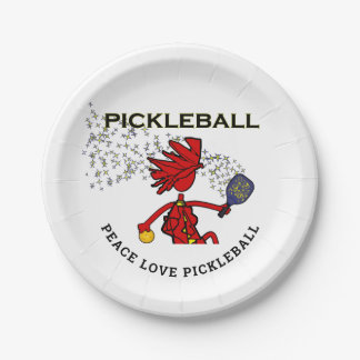 PEACE LOVE PICKLEBALL Paper Plates