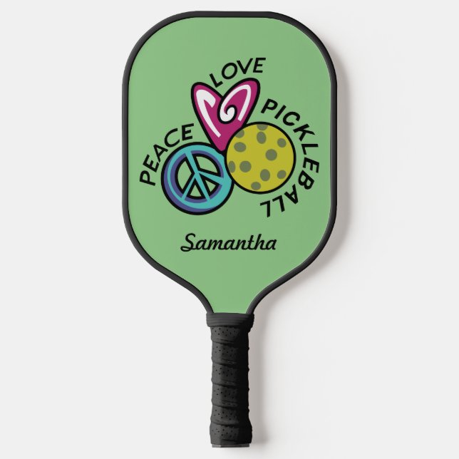 Peace Love Pickleball Personalised Paddle (Front)