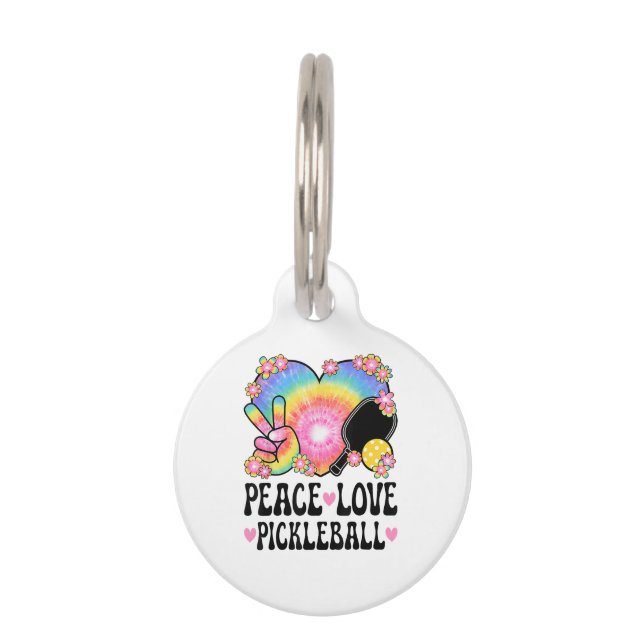 Peace Love Pickleball Pet Tag (Front)
