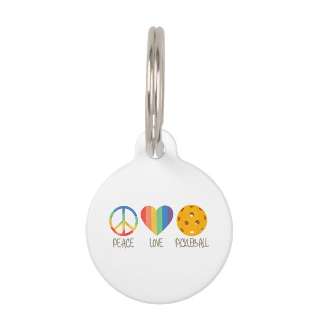 Peace Love Pickleball Pet Tag (Front)