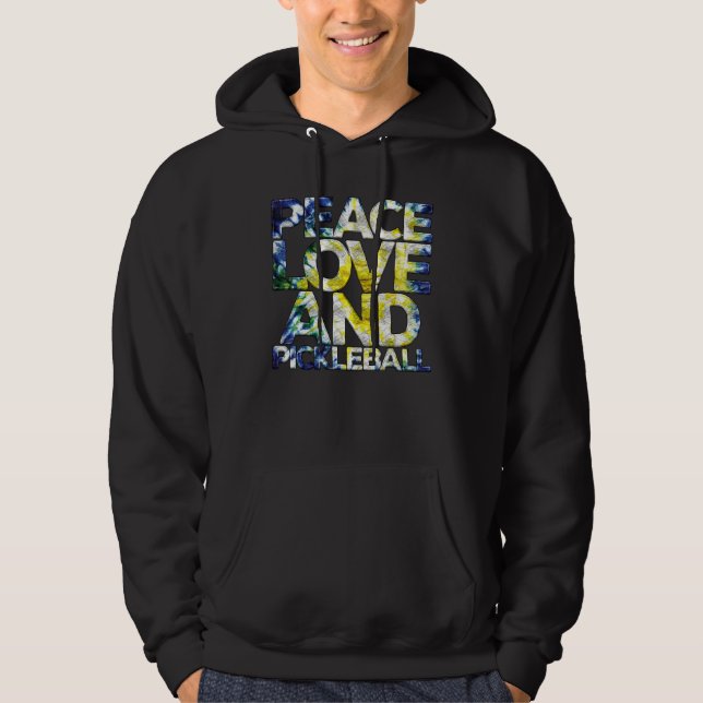 Peace Love Pickleball   Pickleball Player Fan Quot Hoodie (Front)