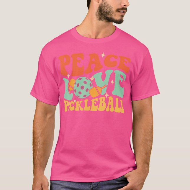 Peace Love Pickleball - Pickleballers Pickleball P T-Shirt (Front)