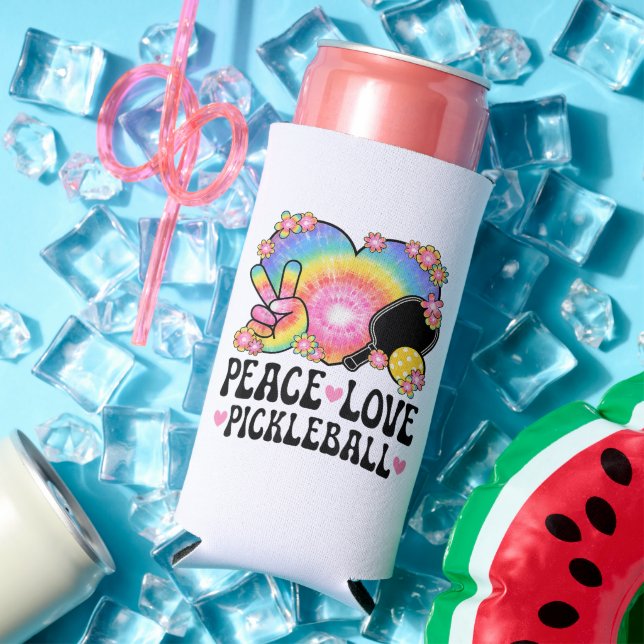 Peace Love Pickleball Seltzer Can Cooler (In Situ Summer)