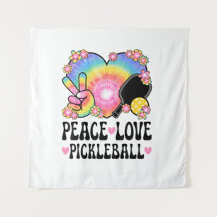 Peace Love Pickleball Tapestry