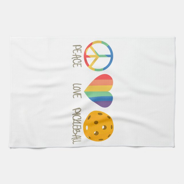 Peace Love Pickleball Tea Towel (Horizontal)