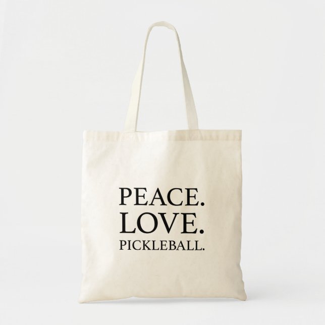 Peace Love Pickleball Tote Bag (Front)