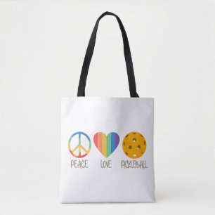 Peace Love Pickleball Tote Bag
