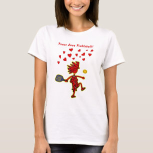 Peace Love Pickleball Valentine T-Shirt