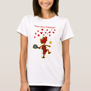 Peace Love Pickleball Valentine T-Shirt