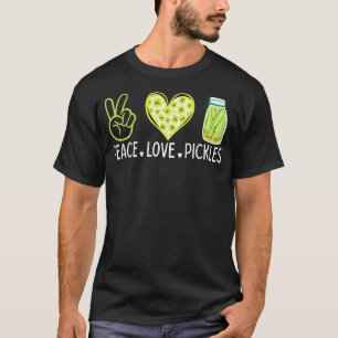 Peace Love Pickles Funny Pickle Lovers Retro Cucum T-Shirt